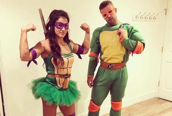 Lauren Fisher and Rasmus Anderson as Ninja Turtles on Halloween