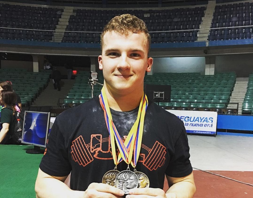 Jordan Wissinger with medals at 2017 Junior Pan Am Championships (via Instagram @garagestrength)