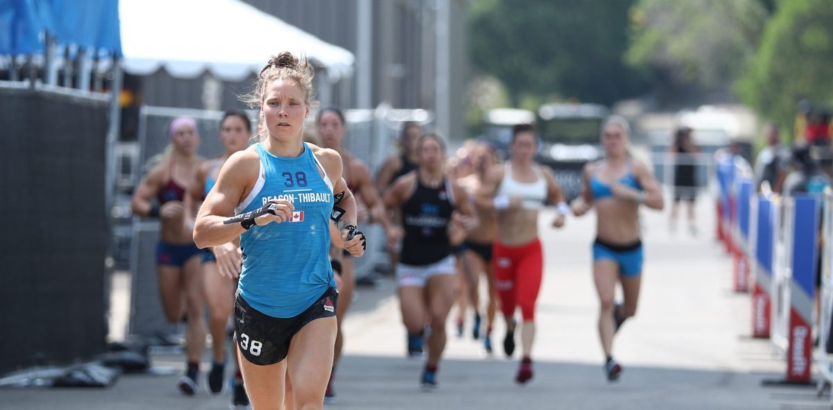 Carol-Ann Reason Thibault leads the pack at the 2018 CrossFit Games. Photo courtesy of CrossFit Inc.